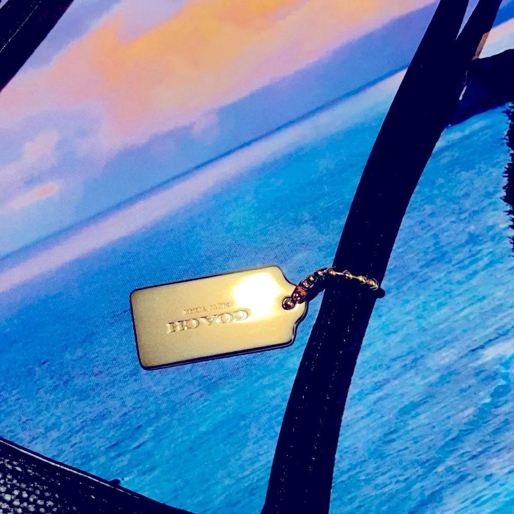 COACH tote Bag Black Leather - Picture 5 of 13